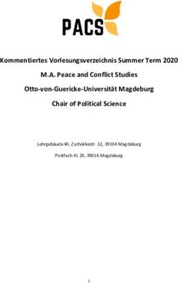 Kommentiertes Vorlesungsverzeichnis Summer Term 2020 M.A. Peace and Conflict Studies Otto-von-Guericke-Universität Magdeburg Chair of Political ...