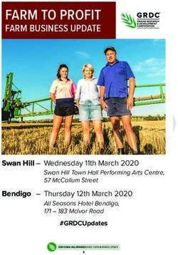 FARM TO PROFIT FARM BUSINESS UPDATE - Swan Hill - Wednesday 11th March 2020 Bendigo - Thursday 12th March 2020 - GRDC