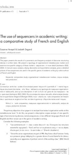 The use of sequencers in academic writing: a comparative study of French and English