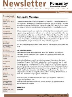 Principal's Message - Ponsonby Intermediate