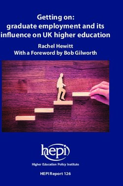 Getting on: graduate employment and its influence on UK higher education - Rachel Hewitt With a Foreword by Bob Gilworth - HEPI