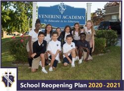 School Reopening Plan 2020 2021 - School Reopening Plan 2020 2021 - Venerini Academy