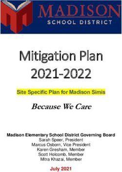Mitigation Plan 2021-2022 - Because We Care Site Specific Plan for Madison Simis - Madison School District