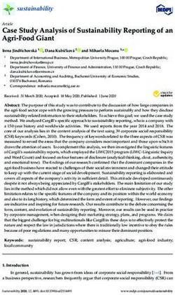 Case Study Analysis of Sustainability Reporting of an Agri-Food Giant - MDPI