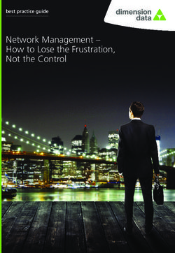 Network Management - How to Lose the Frustration, Not the Control - best practice guide