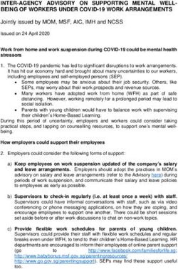 INTER-AGENCY ADVISORY ON SUPPORTING MENTAL WELL-BEING OF WORKERS UNDER COVID-19 WORK ARRANGEMENTS - MSF