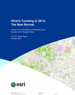 What's Trending in 2014: The New Normal - Authors: Lynn Wombold, Kyle Reese-Cassal, Sangita Vashi, Douglas Skuta An Esri White Paper October 2014