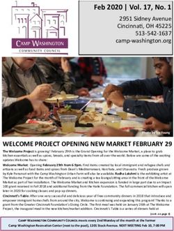 WELCOME PROJECT OPENING NEW MARKET FEBRUARY 29