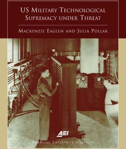 US MILITARY TECHNOLOGICAL SUPREMACY UNDER THREAT - MACKENZIE EAGLEN AND JULIA POLLAK