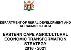 EASTERN CAPE AGRICULTURAL ECONOMIC TRANSFORMATION STRATEGY 2016 - 2021 DEPARTMENT OF RURAL DEVELOPMENT AND AGRARIAN REFORM