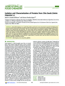 Isolation and Characterization of Proteins from Chia Seeds (Salvia hispanica L.)