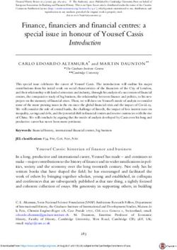 Finance, financiers and financial centres: a special issue in honour of Youssef Cassis - Cambridge ...
