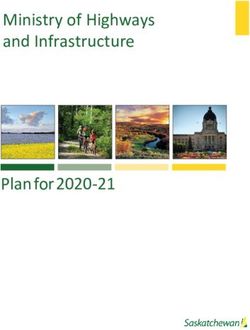 Ministry of Highways and Infrastructure - Plan for 2020-21