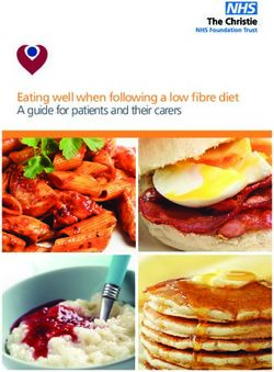 Eating well when following a low fibre diet A guide for patients and their carers - The Christie NHS Foundation Trust