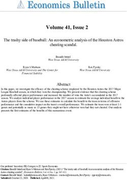Volume 41, Issue 2 The trashy side of baseball: An econometric analysis of the Houston Astros cheating scandal.