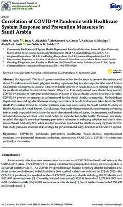 Correlation of COVID-19 Pandemic with Healthcare System Response and Prevention Measures in Saudi Arabia - MDPI