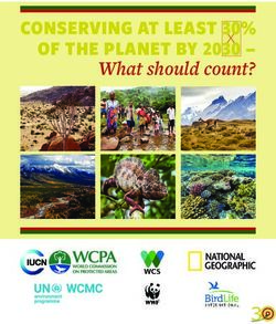 CONSERVING AT LEAST 30% OF THE PLANET BY 2030- What should count? X