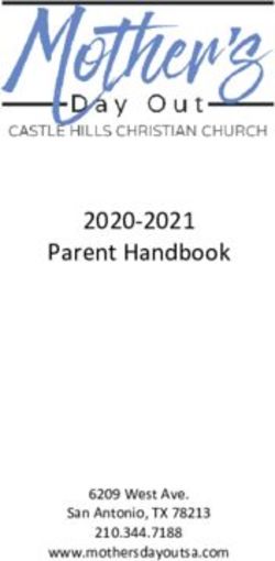 Parent Handbook 2020-2021 - 6209 West Ave. San Antonio, TX 78213 www.mothersdayoutsa.com - Castle Hills Christian Church