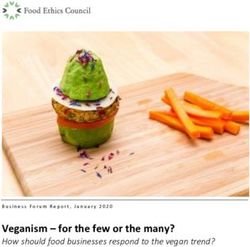 Veganism - for the few or the many? - How should food businesses respond to the vegan trend? - Food Ethics Council
