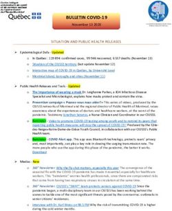 BULLETIN COVID-19 - CIUSSS du Centre-Ouest-de-l'Île-de-Montréal