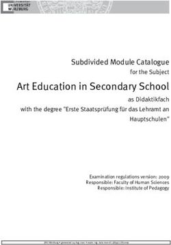 Art Education in Secondary School - Subdivided Module Catalogue for the Subject