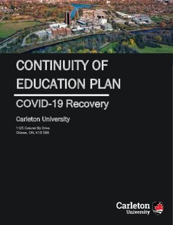 CONTINUITY OF EDUCATION PLAN - COVID-19 Recovery Carleton University