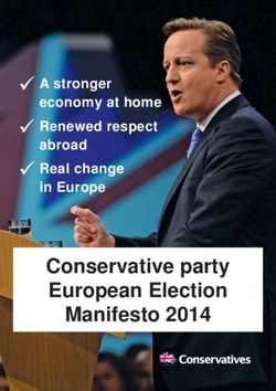 Conservative party European Election Manifesto 2014 - A stronger Real change