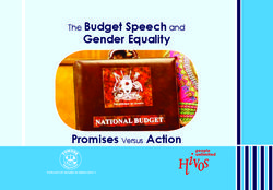 Gender Equality The Budget Speech and - Promises Versus Action