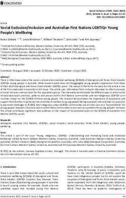 Social Exclusion/Inclusion and Australian First Nations LGBTIQ+ Young People's Wellbeing