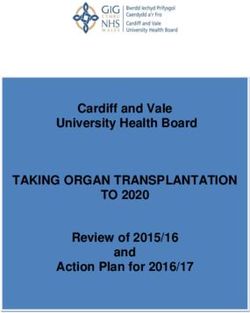 TAKING ORGAN TRANSPLANTATION TO 2020 - Cardiff and Vale University Health Board Review of 2015/16 and Action Plan for 2016/17 - Cardiff and Vale UHB
