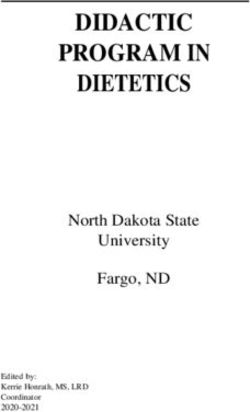 DIDACTIC PROGRAM IN DIETETICS - North Dakota State University Fargo, ND - NDSU
