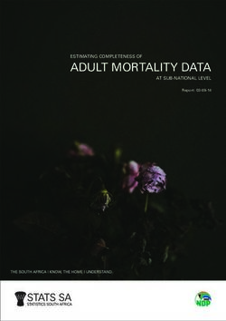 ADULT MORTALITY DATA ESTIMATING COMPLETENESS OF AT SUB-NATIONAL LEVEL - Statistics South Africa