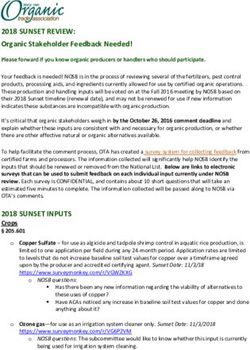 2018 SUNSET REVIEW: Organic Stakeholder Feedback Needed! - Organic Trade Association