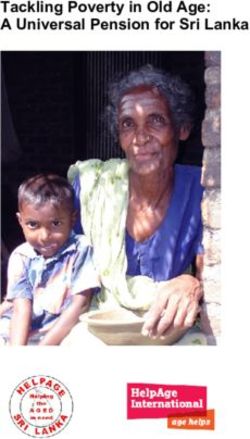 Tackling Poverty in Old Age: A Universal Pension for Sri Lanka - IIASA PURE