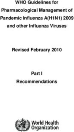 WHO Guidelines for Pharmacological Management of Pandemic Influenza A(H1N1) 2009 and other Influenza Viruses Revised February 2010 Recommendations