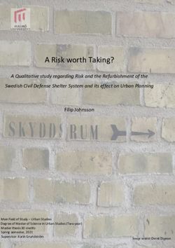 A Risk worth Taking? A Qualitative study regarding Risk and the Refurbishment of the Swedish Civil Defense Shelter System and its effect on Urban ...