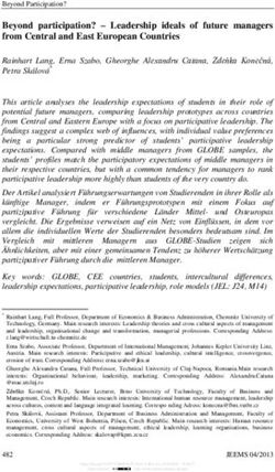 Beyond participation? - Leadership ideals of future managers from Central and East European Countries