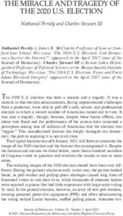 THE MIRACLE AND TRAGEDY OF THE 2020 U.S. ELECTION - Stanford ...