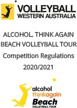 ALCOHOL. THINK AGAIN BEACH VOLLEYBALL TOUR - Competition Regulations 2020/2021 - Volleyball WA