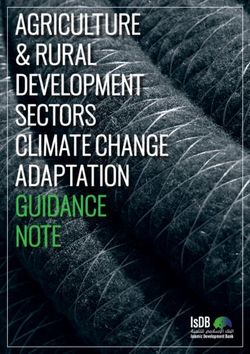 AGRICULTURE & RURAL DEVELOPMENT SECTORS CLIMATE CHANGE ADAPTATION GUIDANCE NOTE