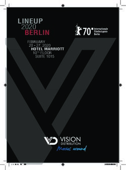 LINEUP 2020 HOTEL MARRIOTT - Vision Distribution International