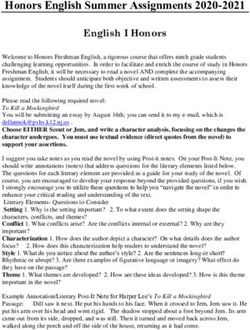 Honors English Summer Assignments 2020-2021