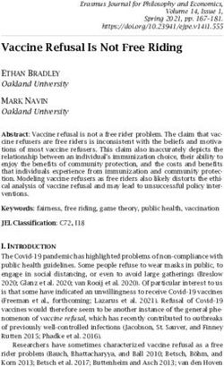 Vaccine Refusal Is Not Free Riding - Erasmus Journal for ...