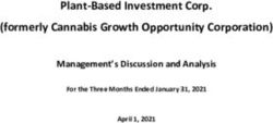 Plant Based Investment Corp. (formerly Cannabis Growth Opportunity Corporation) - Management's Discussion and Analysis