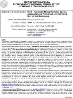 STATE OF NORTH CAROLINA DEPARTMENT OF INFORMATION TECHNOLOGY (DIT) STATEWIDE IT PROCUREMENT OFFICE