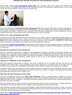 Managing Pain Through Comprehensive Pain Management Approach