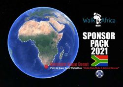SPONSOR PACK 2021 Plett to Cape Town Walkathon - Walk4Africa