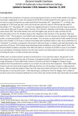 Ontario Health Coalition COVID-19 Outbreaks in Non-Healthcare Settings