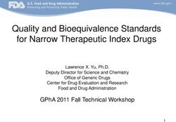 Quality and Bioequivalence Standards for Narrow Therapeutic Index Drugs - FDA