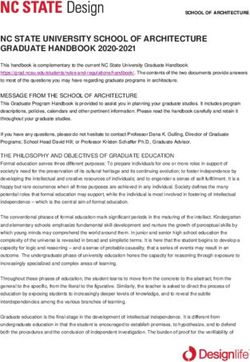 NC STATE UNIVERSITY SCHOOL OF ARCHITECTURE GRADUATE HANDBOOK 2020-2021
